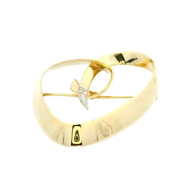 18K Yellow Gold ad Platinum Tiffany and Co. Heart Pin Jaymark Jewelers Cold Spring, NY
