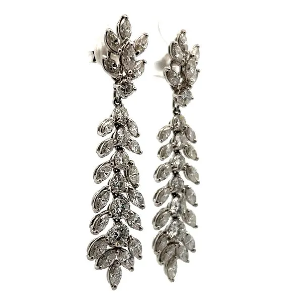 Platinum Diamond Earrings and Dangling Enhancers Image 3 Jaymark Jewelers Cold Spring, NY