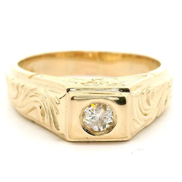 14K Yellow Gold Diamond Men's Ring Jaymark Jewelers Cold Spring, NY