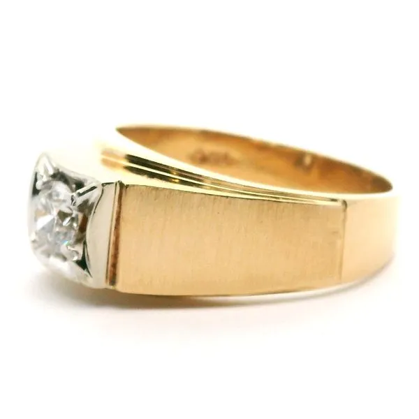 14K Two Tone Men's Solitaire Ring Image 3 Jaymark Jewelers Cold Spring, NY