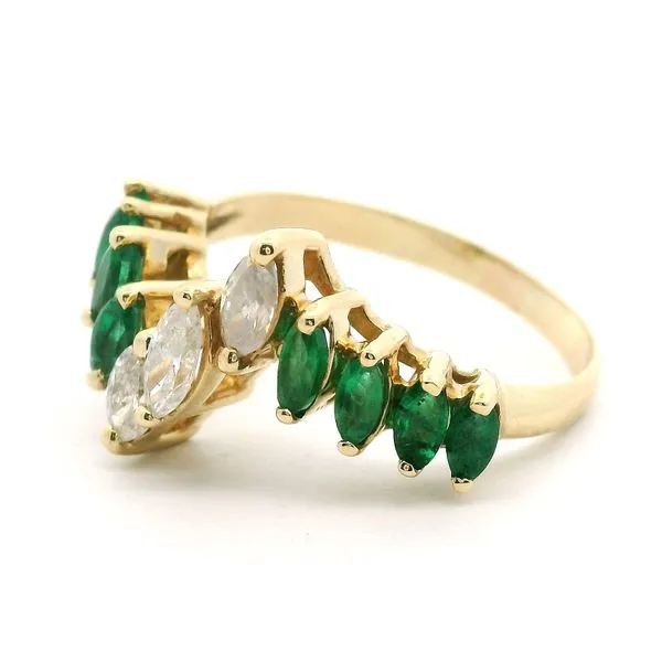 14K Yellow Gold Emerlad and Diamond Ring Image 2 Jaymark Jewelers Cold Spring, NY