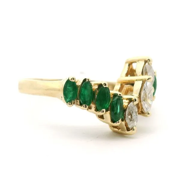 14K Yellow Gold Emerlad and Diamond Ring Image 3 Jaymark Jewelers Cold Spring, NY