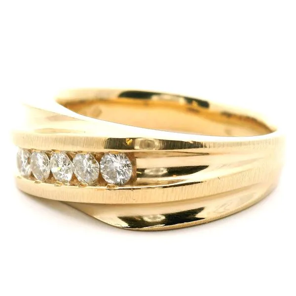 14K Yellow Gold Diamond Men's Ring Image 2 Jaymark Jewelers Cold Spring, NY