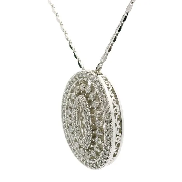 14K White Gold Diamond Pendant Image 3 Jaymark Jewelers Cold Spring, NY