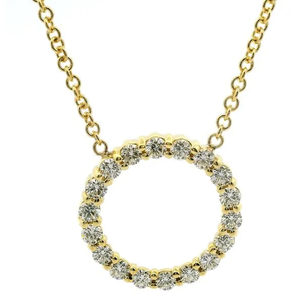 18K Yellow Gold Diamond Circle Necklace Jaymark Jewelers Cold Spring, NY