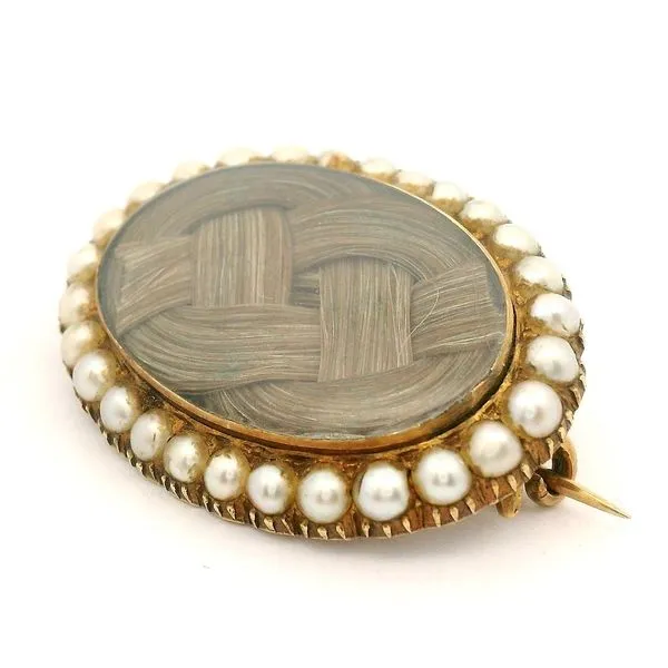 14K Yellow Gold Victorian Mourning Brooch Image 2 Jaymark Jewelers Cold Spring, NY