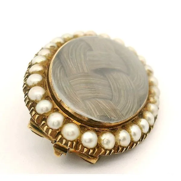 14K Yellow Gold Victorian Mourning Brooch Image 3 Jaymark Jewelers Cold Spring, NY