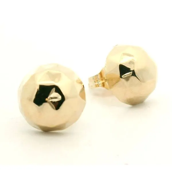 14K Yellow Gold Faceted Stud Earrings Jaymark Jewelers Cold Spring, NY