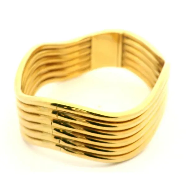 18K Yellow Gold Wave Bangle Image 5 Jaymark Jewelers Cold Spring, NY