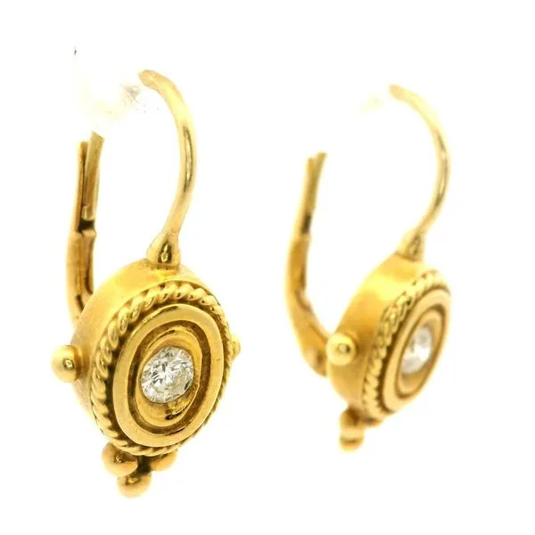 18K Yellow Gold Diamond Earrings Image 2 Jaymark Jewelers Cold Spring, NY