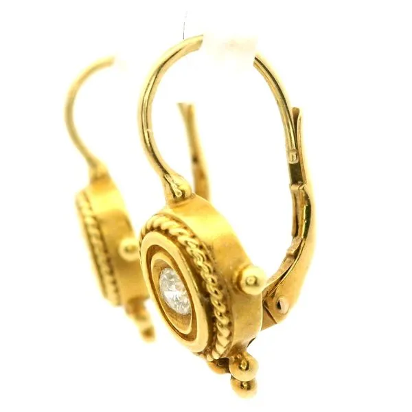 18K Yellow Gold Diamond Earrings Image 3 Jaymark Jewelers Cold Spring, NY