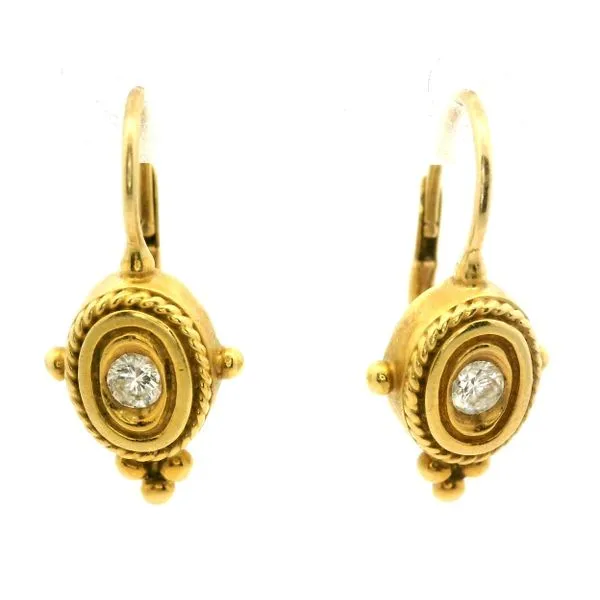18K Yellow Gold Diamond Earrings Jaymark Jewelers Cold Spring, NY