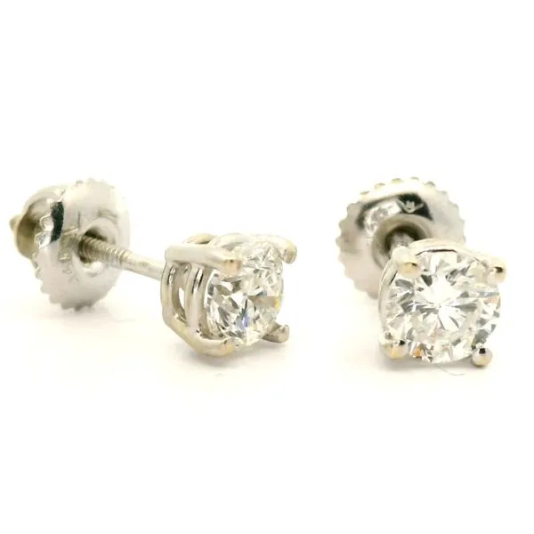Platinum Diamond Stud Earrings Image 2 Jaymark Jewelers Cold Spring, NY