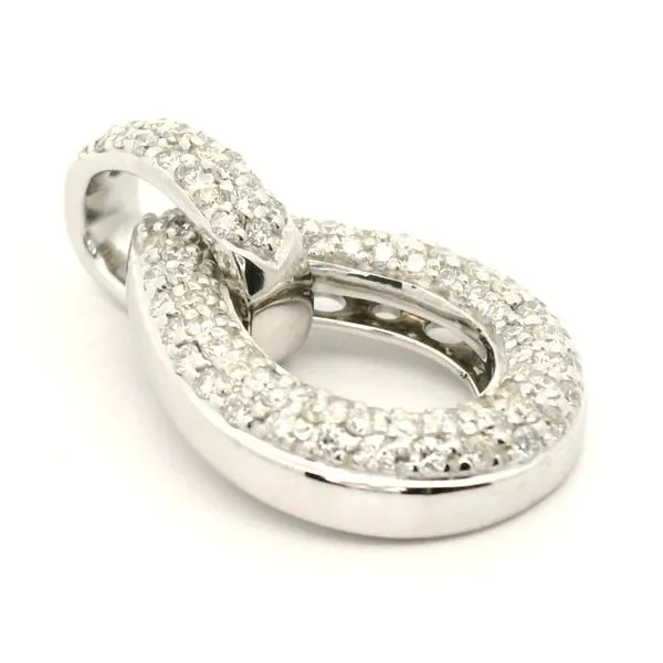 18K White Gold Diamond Pave Pendant Image 2 Jaymark Jewelers Cold Spring, NY