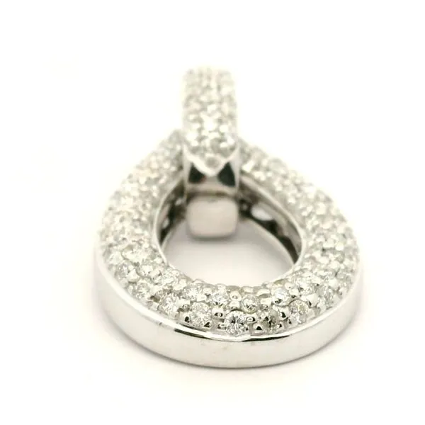 18K White Gold Diamond Pave Pendant Jaymark Jewelers Cold Spring, NY