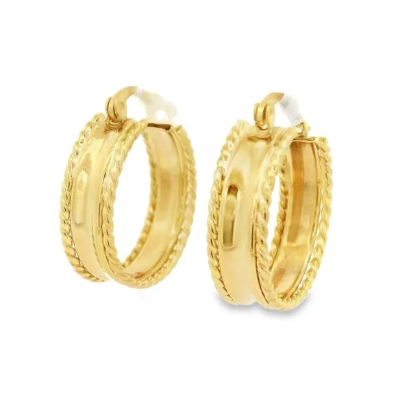 14K Yellow Gold Estate Hoop Earrings Image 2 Jaymark Jewelers Cold Spring, NY