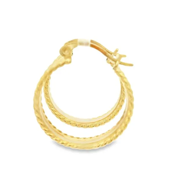 14K Yellow Gold Estate Hoop Earrings Image 3 Jaymark Jewelers Cold Spring, NY
