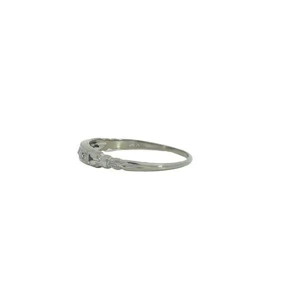 14K White Gold Diamond Engraved Band Image 4 Jaymark Jewelers Cold Spring, NY
