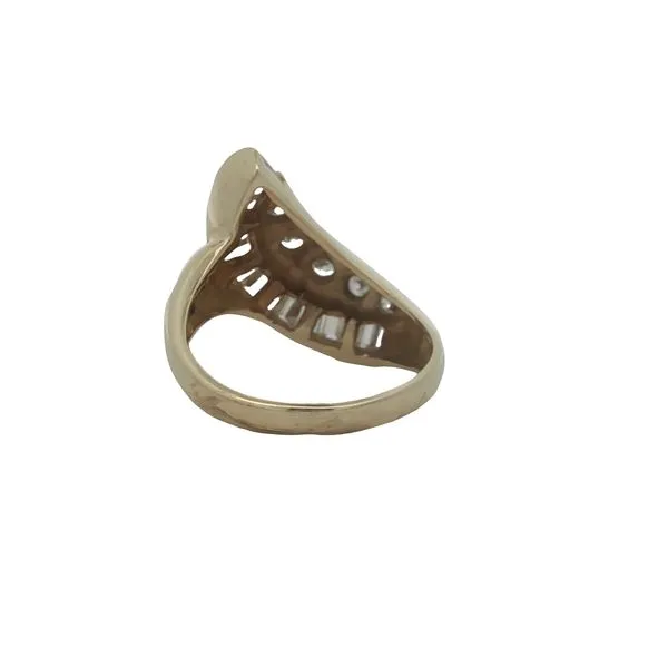 14k Yellow Gold Diamond Chevron Estate Ring Image 4 Jaymark Jewelers Cold Spring, NY