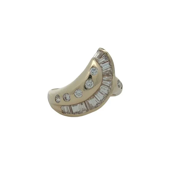 14k Yellow Gold Diamond Chevron Estate Ring Jaymark Jewelers Cold Spring, NY