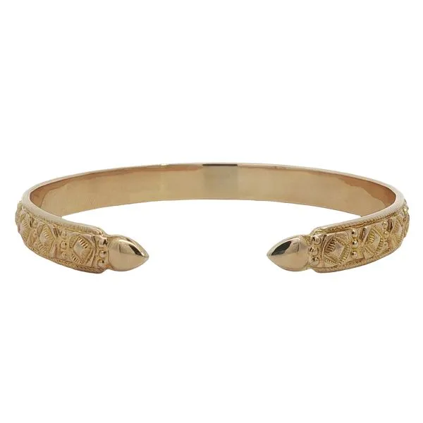 14K Yellow Gold Cuff Bangle Bracelet Jaymark Jewelers Cold Spring, NY