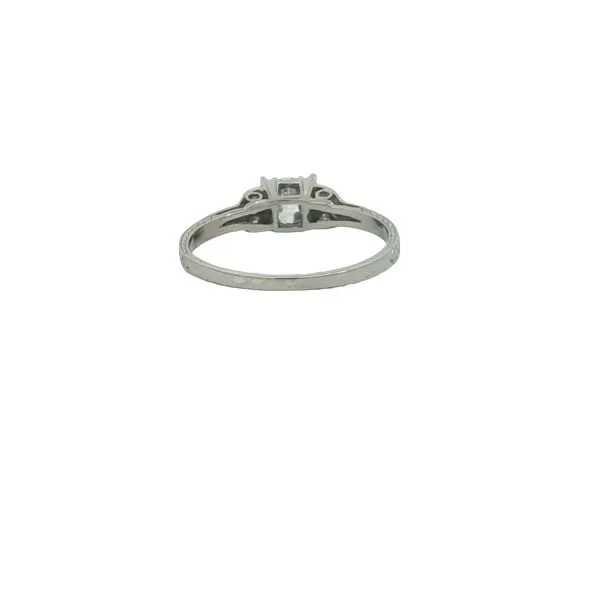 Platinum and Diamond Engraved Engagement Ring Image 2 Jaymark Jewelers Cold Spring, NY