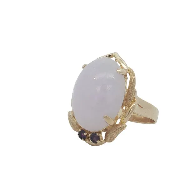 14K Yellow Gold Lavender Jade and Amethyst Ring Image 3 Jaymark Jewelers Cold Spring, NY