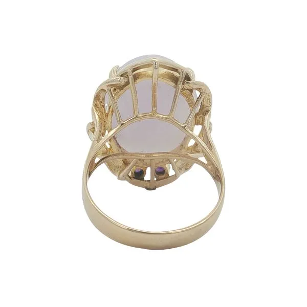 14K Yellow Gold Lavender Jade and Amethyst Ring Image 4 Jaymark Jewelers Cold Spring, NY