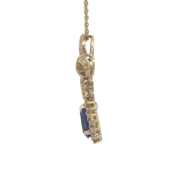 18K Yellow Gold Tanzanite and Diamond Pendant with a 14K Yellow Gold Chain Image 2 Jaymark Jewelers Cold Spring, NY