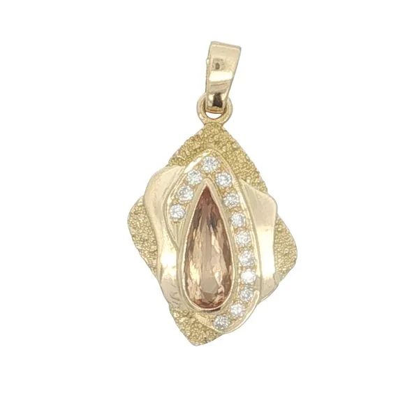 14K Yellow Gold Imperial Topaz and Diamond Pendant Jaymark Jewelers Cold Spring, NY