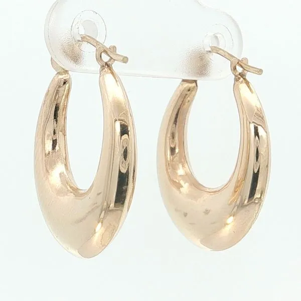 14K Yellow Gold Oval Hoops Image 4 Jaymark Jewelers Cold Spring, NY