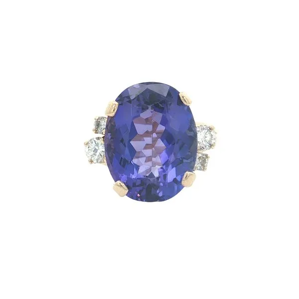 14K Yellow Gold Tanzanite and Diamond Ring Image 2 Jaymark Jewelers Cold Spring, NY