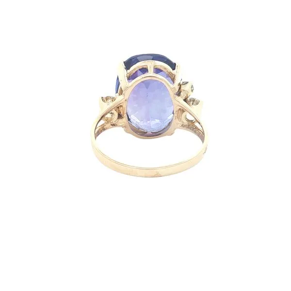 14K Yellow Gold Tanzanite and Diamond Ring Image 4 Jaymark Jewelers Cold Spring, NY