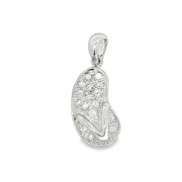14K White Gold Diamond Flip Flop Charm Jaymark Jewelers Cold Spring, NY