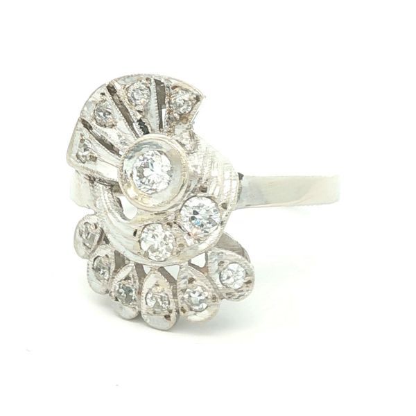 14K White Gold Diamond Estate Ring Image 2 Jaymark Jewelers Cold Spring, NY