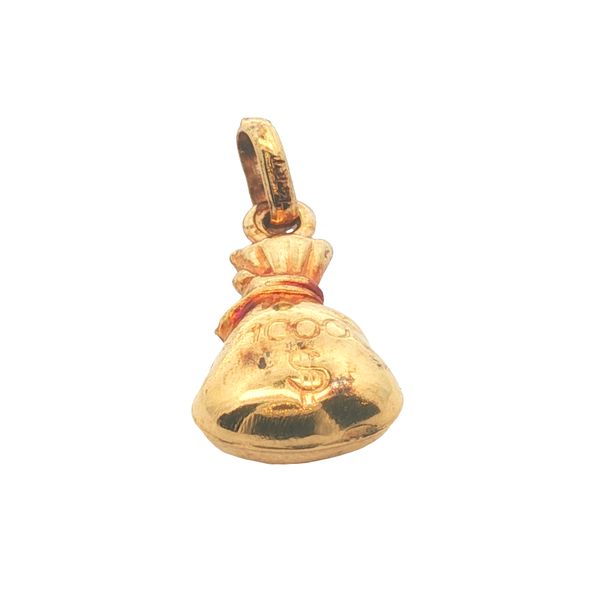 14K Yellow Gold Money Bag Charm Image 2 Jaymark Jewelers Cold Spring, NY