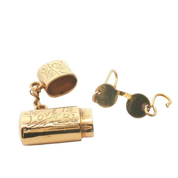 14K Yellow Gold Glasses and Case Charm Image 2 Jaymark Jewelers Cold Spring, NY