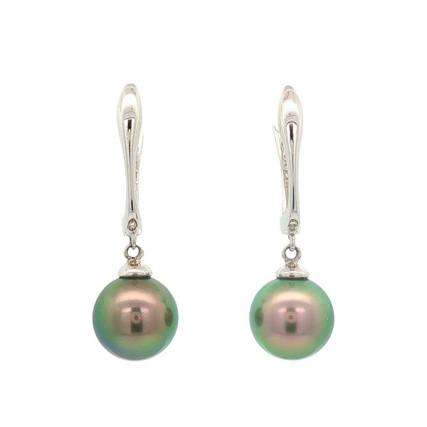 14K White Gold Tahitian Pearl Earrings Jaymark Jewelers Cold Spring, NY
