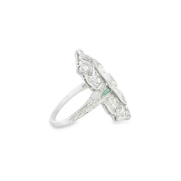 Platinum Diamond and Emerald Ring Image 3 Jaymark Jewelers Cold Spring, NY