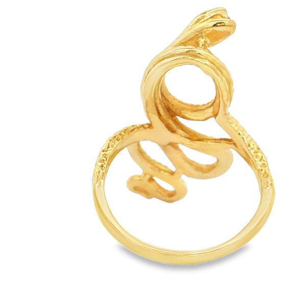 14K Yellow Gold Diamond Snake Ring Image 4 Jaymark Jewelers Cold Spring, NY