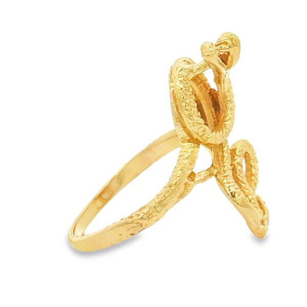 14K Yellow Gold Diamond Snake Ring Image 5 Jaymark Jewelers Cold Spring, NY