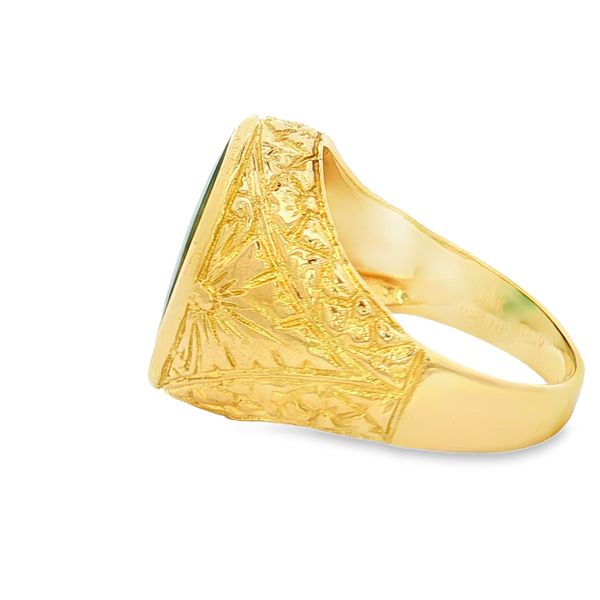 18K Yellow Gold Green Onyx Ring Image 3 Jaymark Jewelers Cold Spring, NY