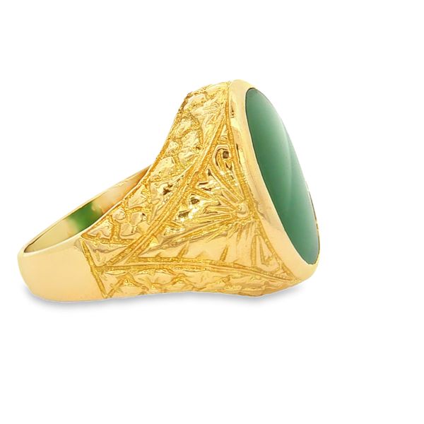18K Yellow Gold Green Onyx Ring Image 5 Jaymark Jewelers Cold Spring, NY