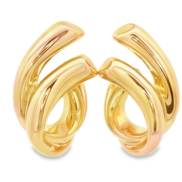 14K Yellow Gold Double Hoops Image 2 Jaymark Jewelers Cold Spring, NY