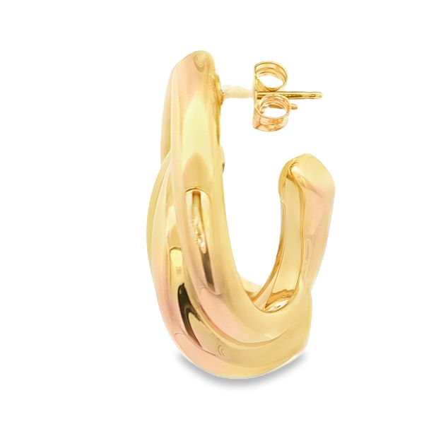 14K Yellow Gold Double Hoops Image 3 Jaymark Jewelers Cold Spring, NY