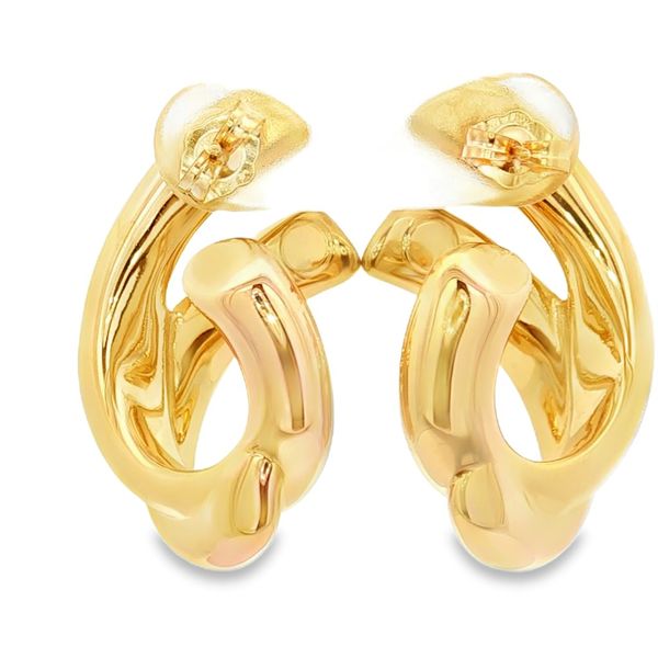 14K Yellow Gold Double Hoops Image 4 Jaymark Jewelers Cold Spring, NY