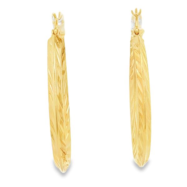 14k Yellow Gold Hoop Earrings Image 2 Jaymark Jewelers Cold Spring, NY