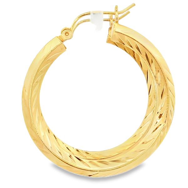 14k Yellow Gold Hoop Earrings Image 3 Jaymark Jewelers Cold Spring, NY