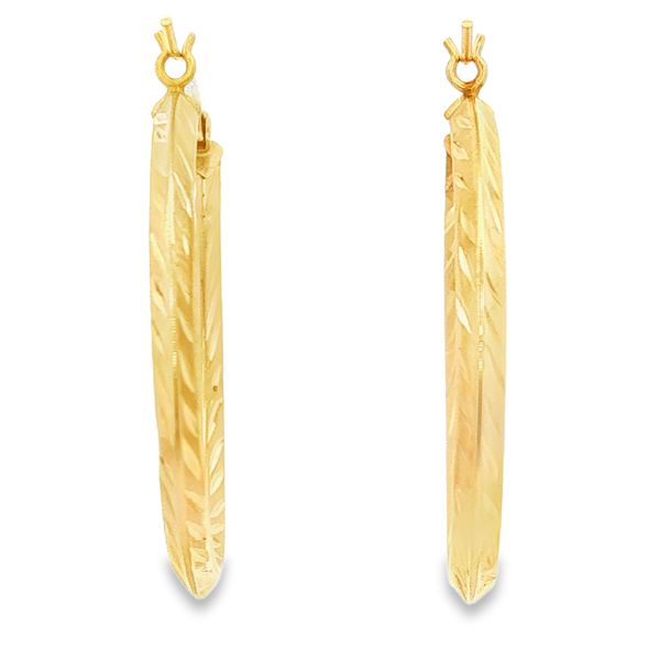 14k Yellow Gold Hoop Earrings Image 4 Jaymark Jewelers Cold Spring, NY