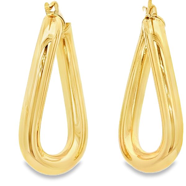 18K Yellow Gold Hoop Earrings Image 4 Jaymark Jewelers Cold Spring, NY